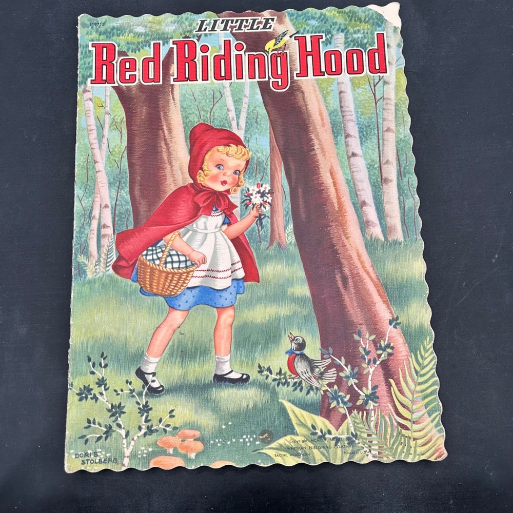 Vintage‎ Little Red Riding Hood Whitman Book 1954 Childrens Storybook Decor Big